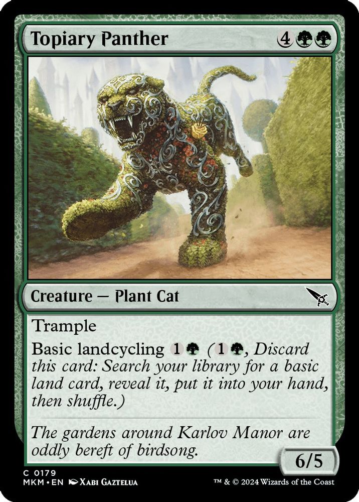 2024 Magic: The Gathering: Murders at Karlov Manor (MKM) - Topiary Panther (#179, Common)