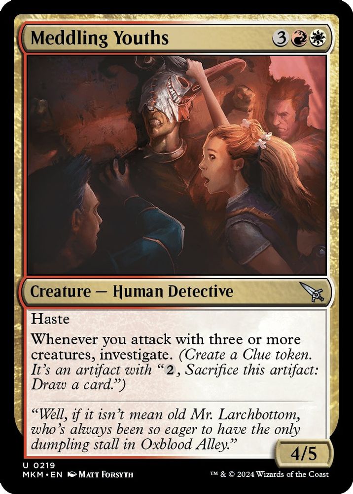 2024 Magic: The Gathering: Murders at Karlov Manor (MKM) - Meddling Youths (#219, Uncommon)