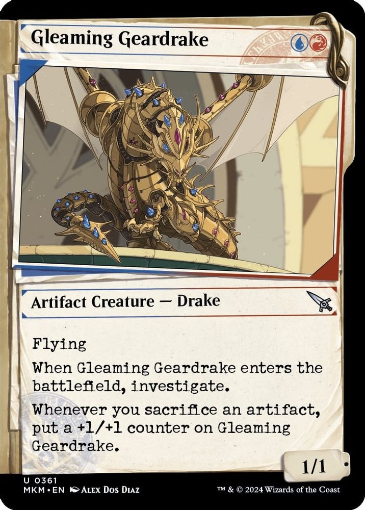 2024 Magic: The Gathering: Murders at Karlov Manor (MKM) - Gleaming Geardrake Showcase (#361, Uncommon) (, Near Mint)