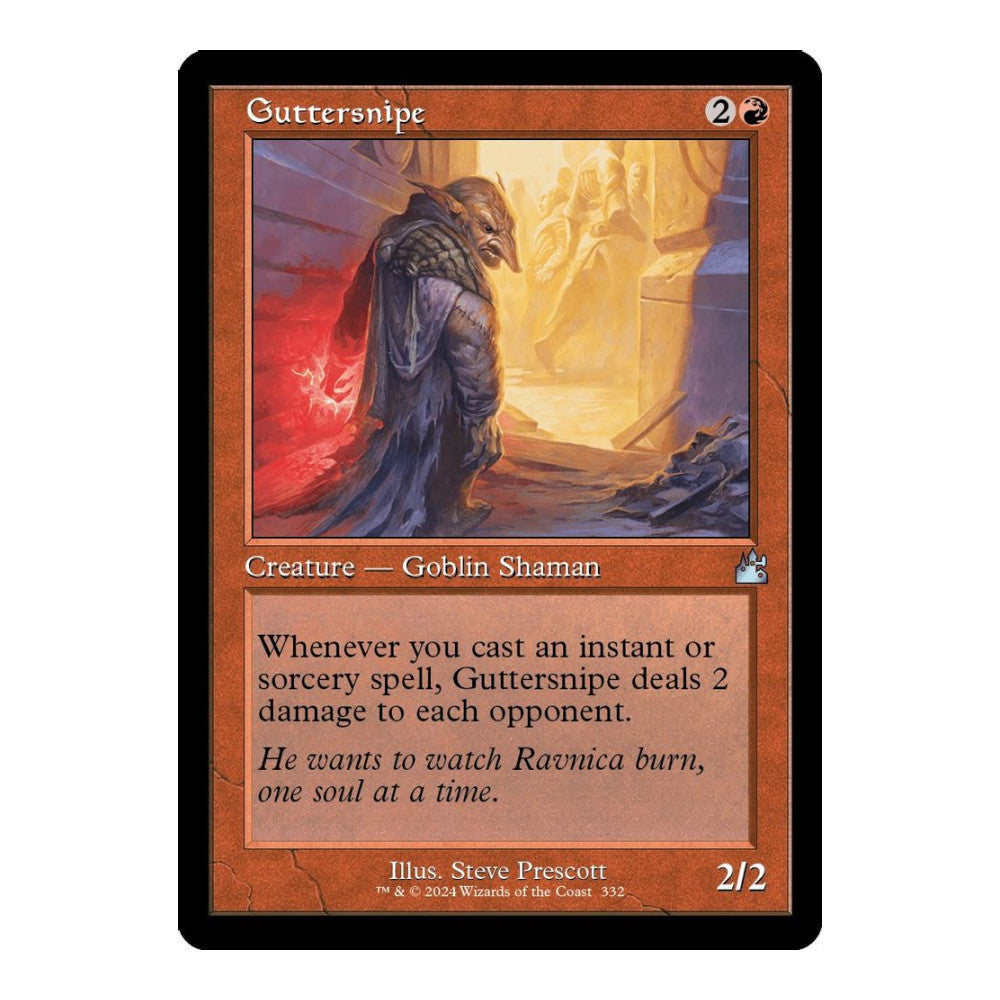 2024 Magic: The Gathering: Ravnica Remastered (RVR) - Guttersnipe Retro Frame (#332, Uncommon) (, Near Mint)