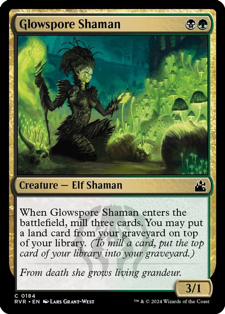 2024 Magic: The Gathering: Ravnica Remastered (RVR) - Glowspore Shaman (#184, Common) (, Near Mint)