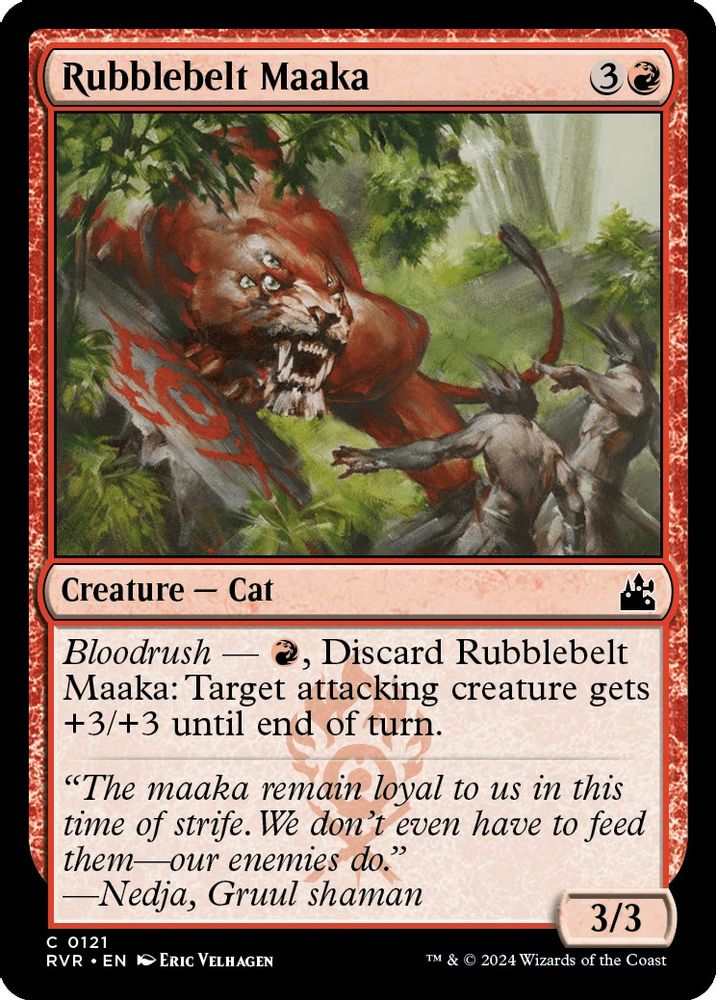 2024 Magic: The Gathering: Ravnica Remastered (RVR) - Rubblebelt Maaka (#121, Common) (, Near Mint)
