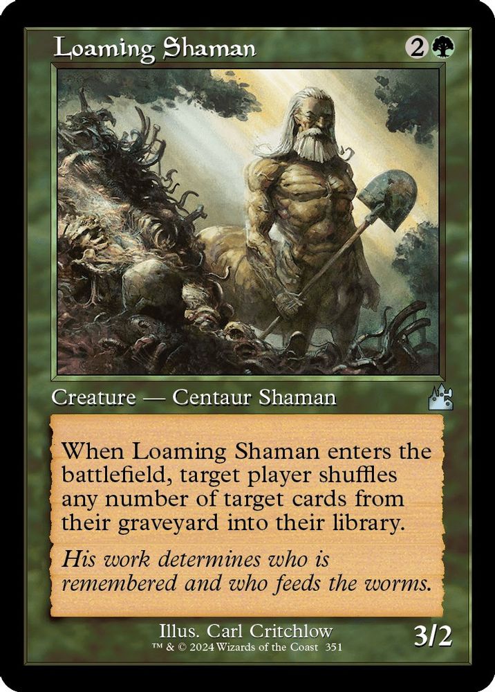 2024 Magic: The Gathering: Ravnica Remastered (RVR) - Loaming Shaman Retro Frame (#351, Uncommon) (, Near Mint)