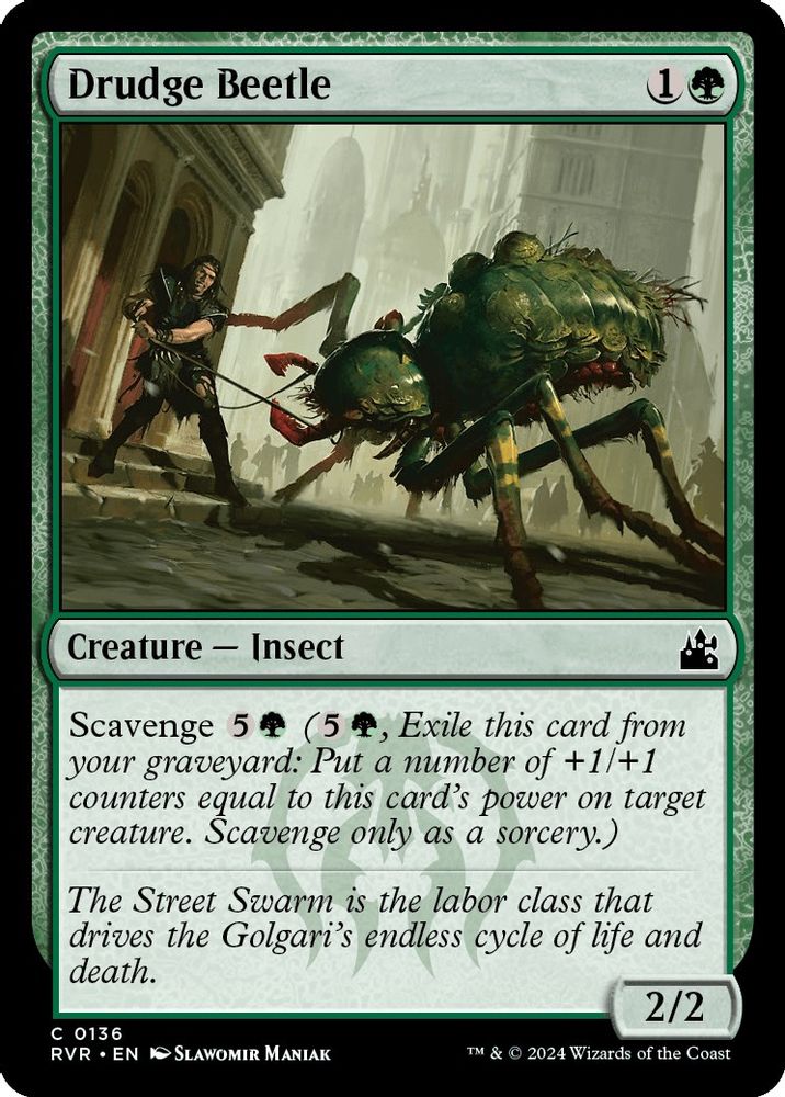 2024 Magic: The Gathering: Ravnica Remastered (RVR) - Drudge Beetle (#136, Common) (, Near Mint)