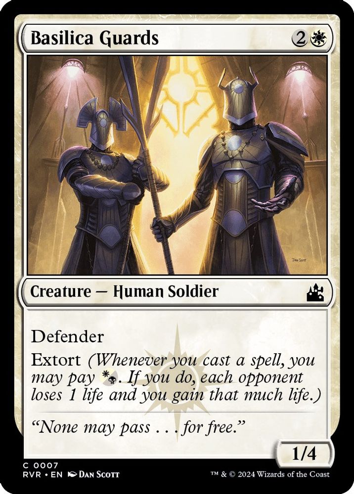 2024 Magic: The Gathering: Ravnica Remastered (RVR) - Basilica Guards (#7, Common) (, Near Mint)