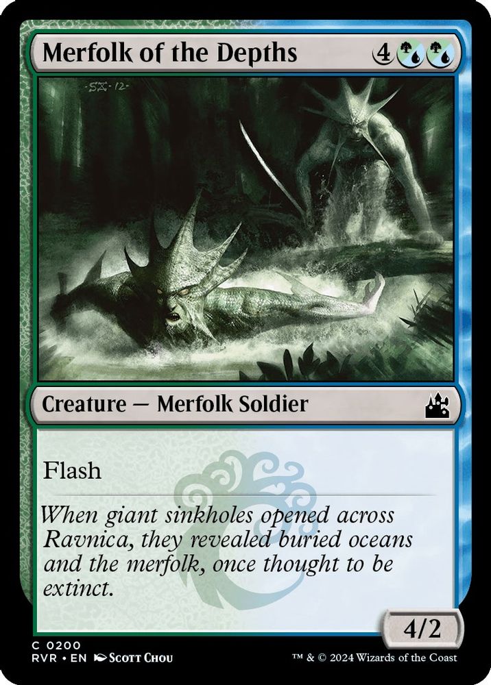 2024 Magic: The Gathering: Ravnica Remastered (RVR) - Merfolk of the Depths (#200, Common) (, Near Mint)