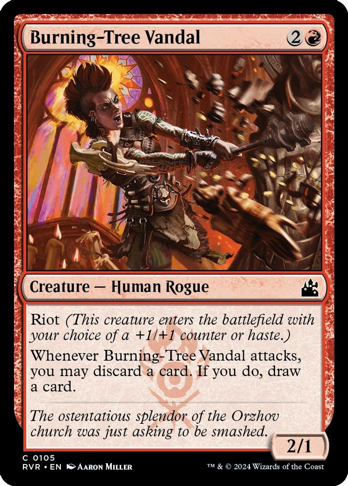 2024 Magic: The Gathering: Ravnica Remastered (RVR) - Burning Tree Vandal (#105, Common) (, Near Mint)