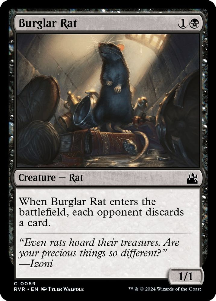 2024 Magic: The Gathering: Ravnica Remastered (RVR) - Burglar Rat (#69, Common) (, Near Mint)