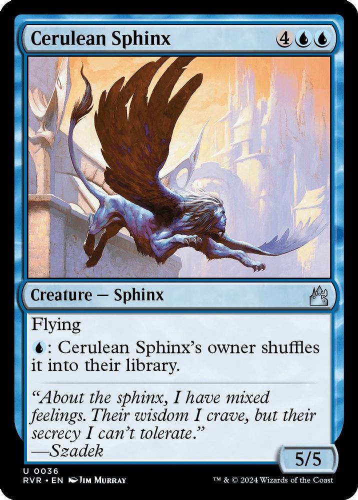 2024 Magic: The Gathering: Ravnica Remastered (RVR) - Cerulean Sphinx (#36, Uncommon) (, Near Mint)