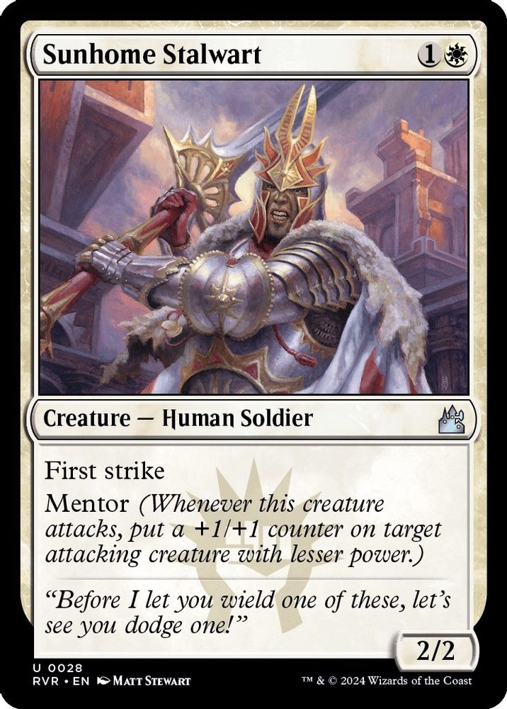 2024 Magic: The Gathering: Ravnica Remastered (RVR) - Sunhome Stalwart (#28, Uncommon) (, Near Mint)