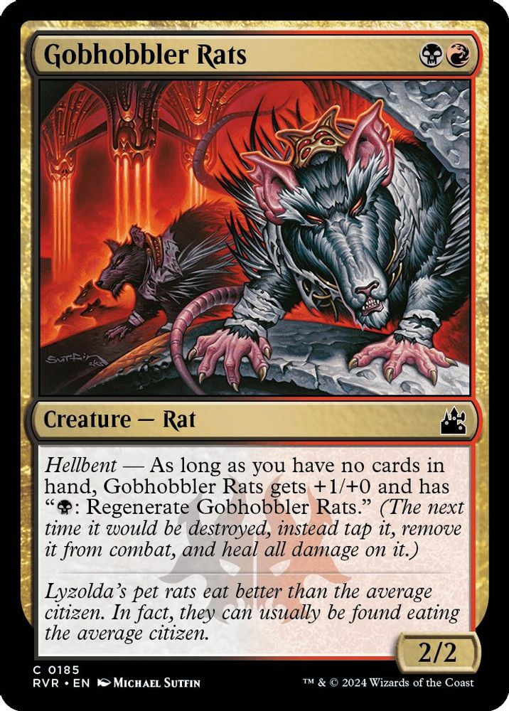 2024 Magic: The Gathering: Ravnica Remastered (RVR) - Gobhobbler Rats (#185, Common) (, Near Mint)