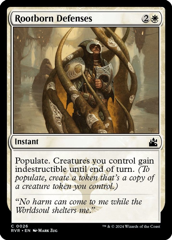 2024 Magic: The Gathering: Ravnica Remastered (RVR) - Rootborn Defenses (#26, Common) (, Near Mint)