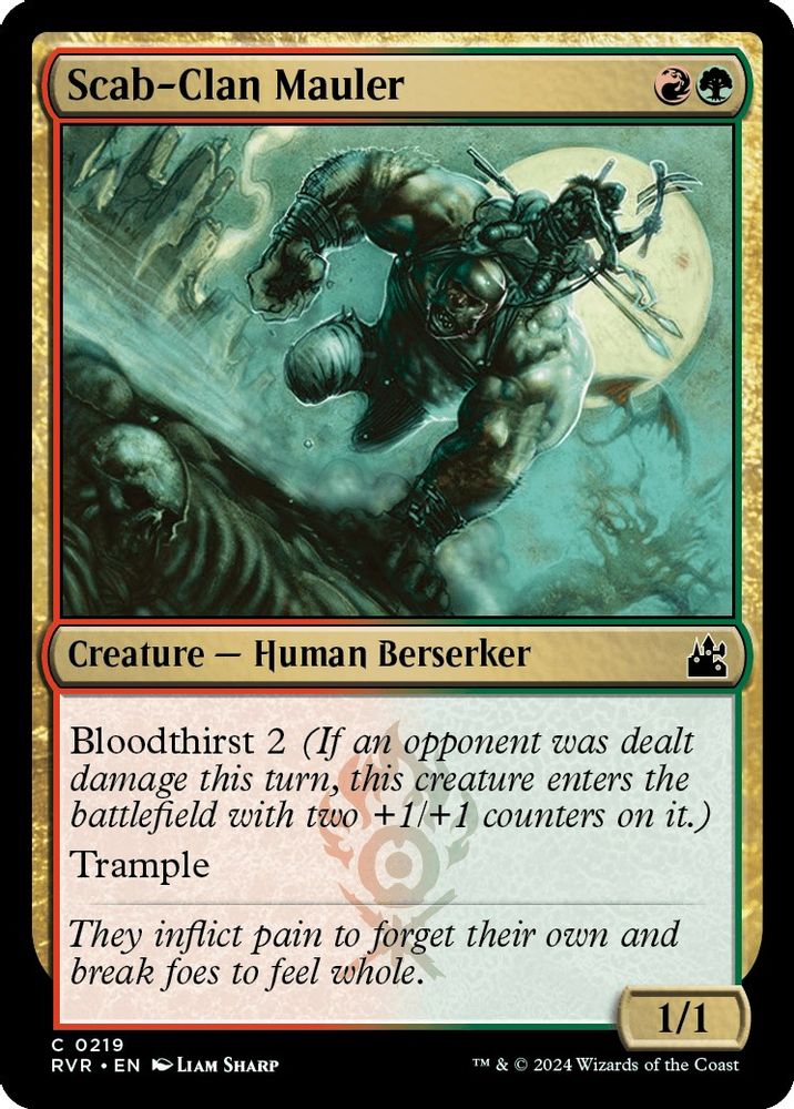 2024 Magic: The Gathering: Ravnica Remastered (RVR) - Scab Clan Mauler (#219, Common)