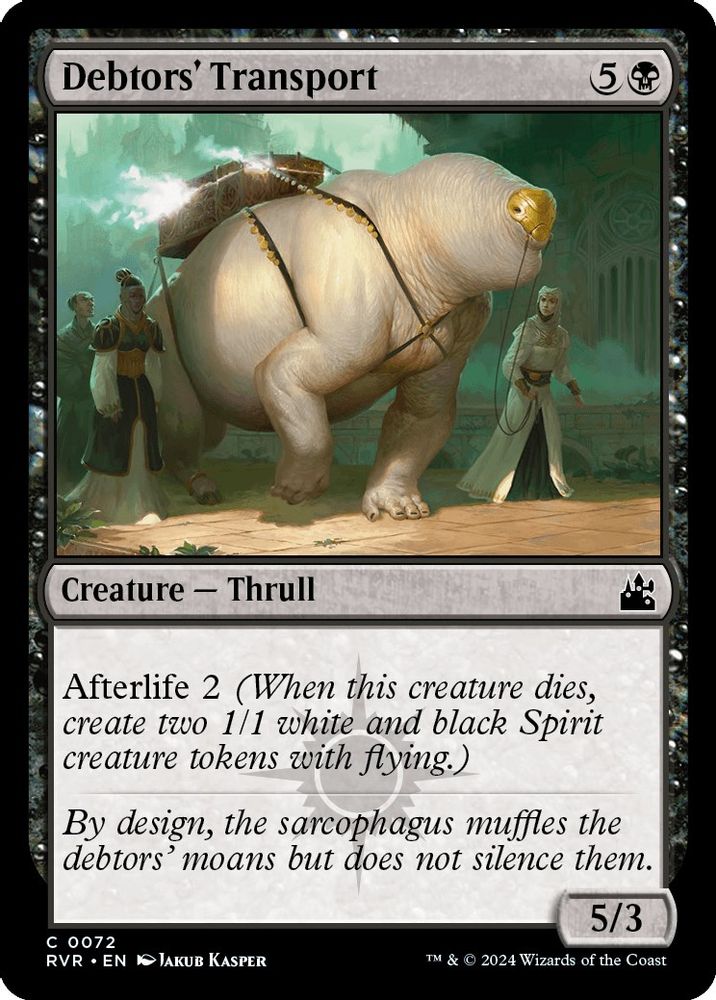 2024 Magic: The Gathering: Ravnica Remastered (RVR) - Debtors Transport (#72, Common) (, Near Mint)