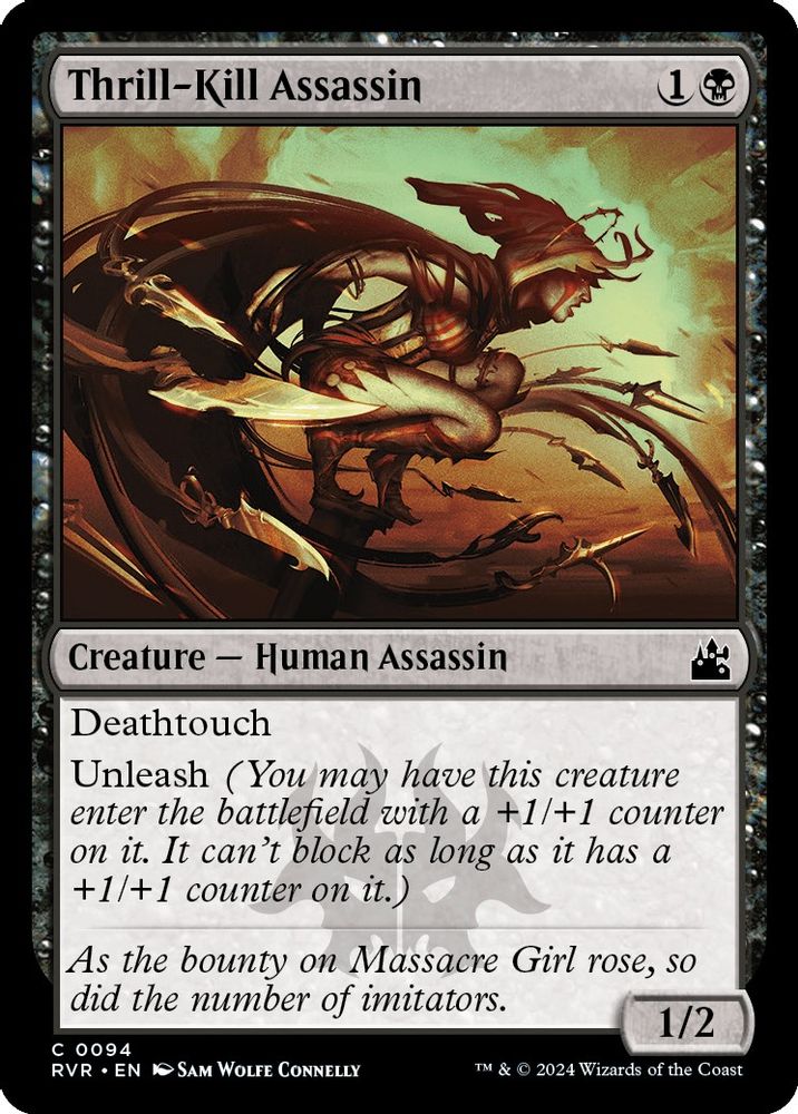 2024 Magic: The Gathering: Ravnica Remastered (RVR) - Thrill Kill Assassin (#94, Common) (, Near Mint)