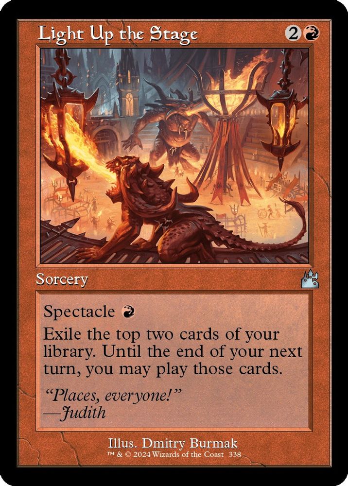2024 Magic: The Gathering: Ravnica Remastered (RVR) - Light Up the Stage Retro Frame (#338, Uncommon) (, Near Mint)