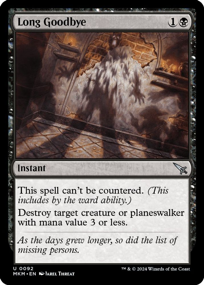 2024 Magic: The Gathering: Murders at Karlov Manor (MKM) - Long Goodbye (#92, Uncommon) (, Near Mint)