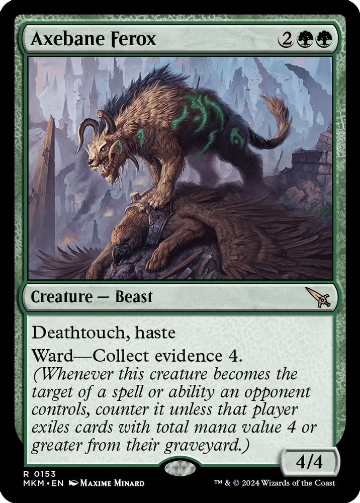 2024 Magic: The Gathering: Murders at Karlov Manor (MKM) - Axebane Ferox (#153, Rare) (, Near Mint)