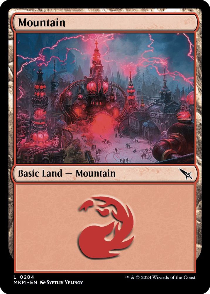 2024 Magic: The Gathering: Murders at Karlov Manor (MKM) - Mountain 0284 (#284, Land) (, Near Mint)