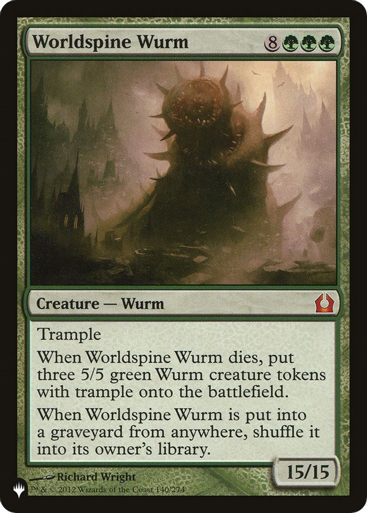 2026 Magic: The Gathering: The List Reprints (LIST) - Worldspine Wurm (#RTR-140, Mythic Rare) (, Near Mint)