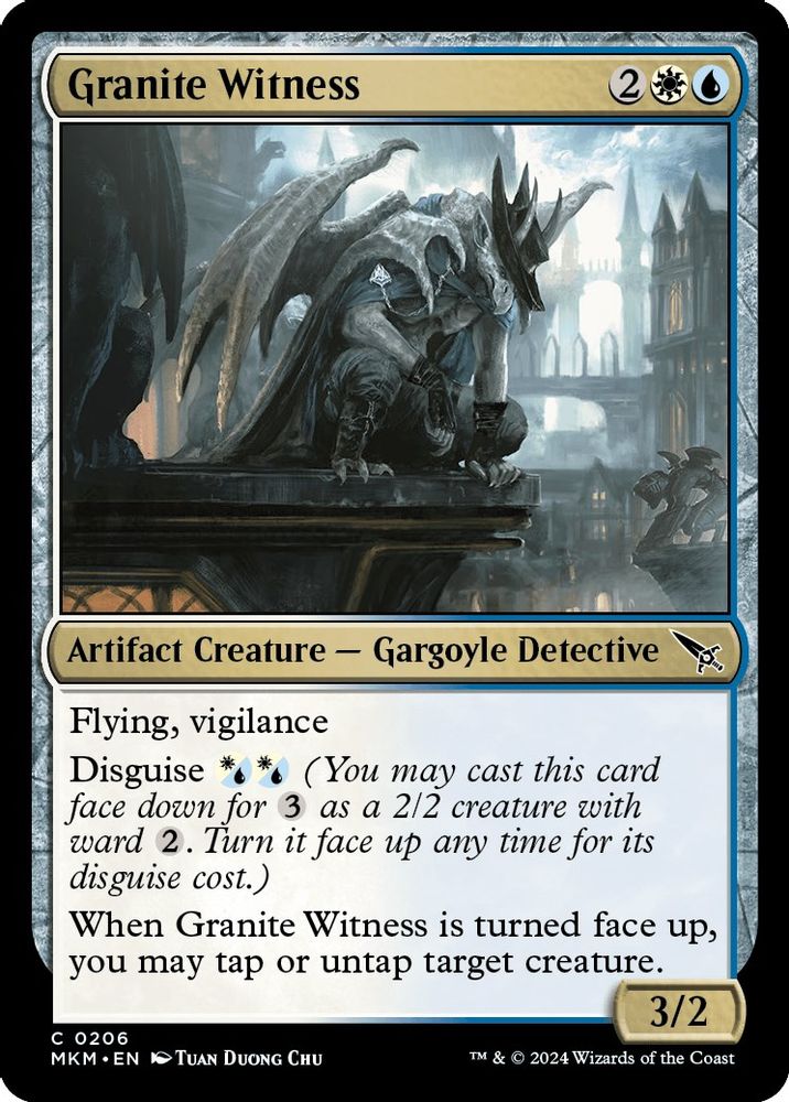 2024 Magic: The Gathering: Murders at Karlov Manor (MKM) - Granite Witness (#206, Common)