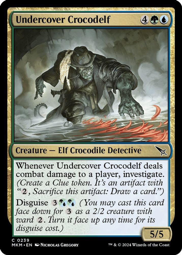 2024 Magic: The Gathering: Murders at Karlov Manor (MKM) - Undercover Crocodelf a (#239, Common)