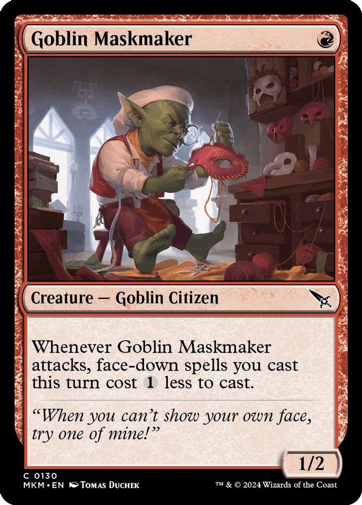 2024 Magic: The Gathering: Murders at Karlov Manor (MKM) - Goblin Maskmaker (#130, Common)