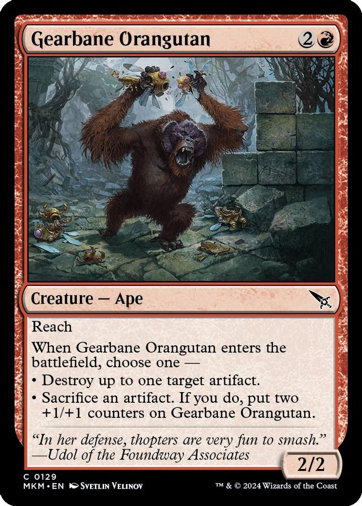 2024 Magic: The Gathering: Murders at Karlov Manor (MKM) - Gearbane Orangutan (#129, Common) (, Near Mint)