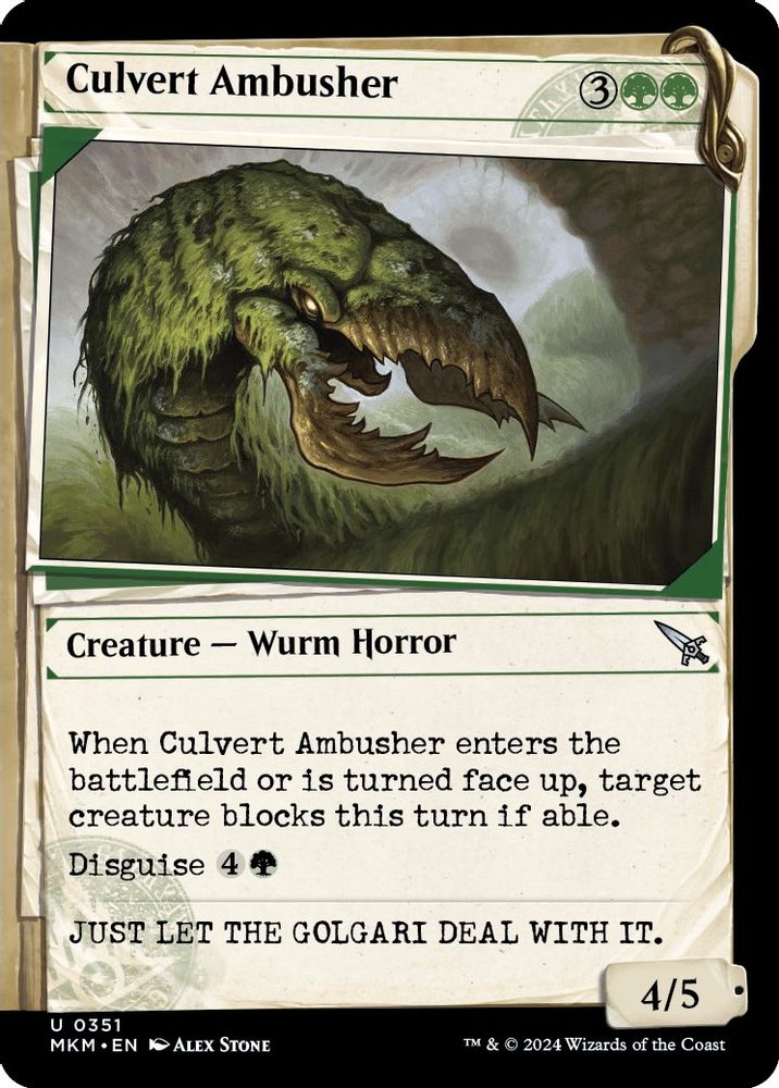 2024 Magic: The Gathering: Murders at Karlov Manor (MKM) - Culvert Ambusher Showcase (#351, Uncommon) (, Near Mint)