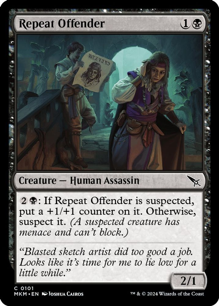 2024 Magic: The Gathering: Murders at Karlov Manor (MKM) - Repeat Offender (#101, Common) (, Near Mint)