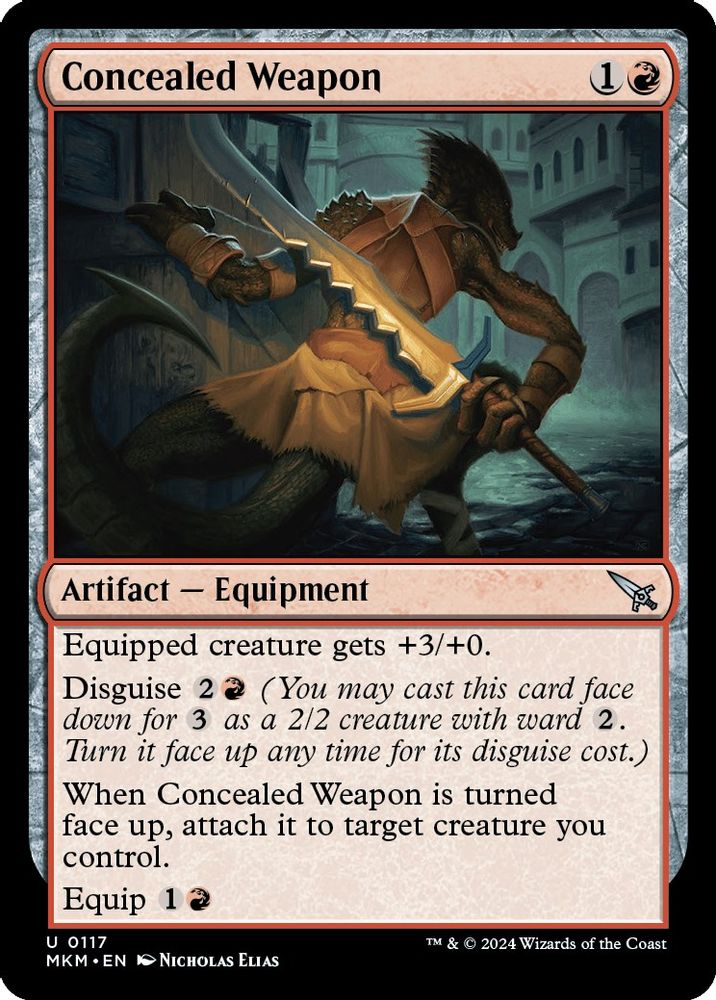 2024 Magic: The Gathering: Murders at Karlov Manor (MKM) - Concealed Weapon (#117, Uncommon) (, Near Mint)