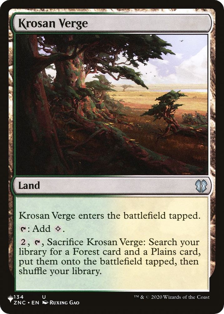 2026 Magic: The Gathering: The List Reprints (LIST) - Krosan Verge (ZNC) (#ZNC-134, Uncommon) (, Near Mint)