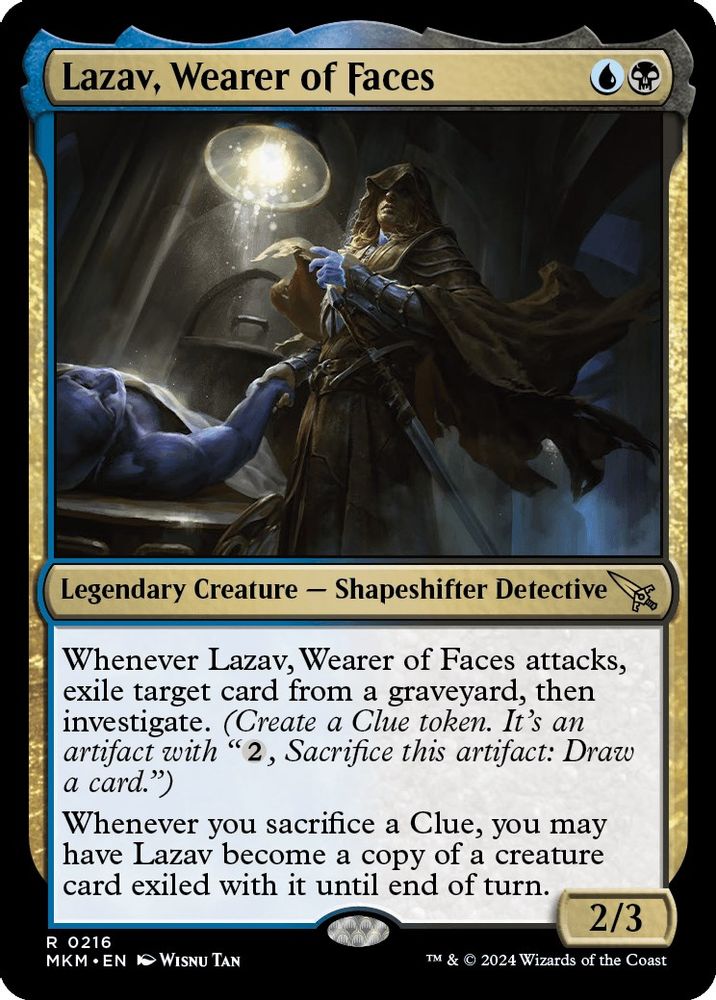 2024 Magic: The Gathering: Murders at Karlov Manor (MKM) - Lazav Wearer of Faces (#216, Rare) (, Near Mint)