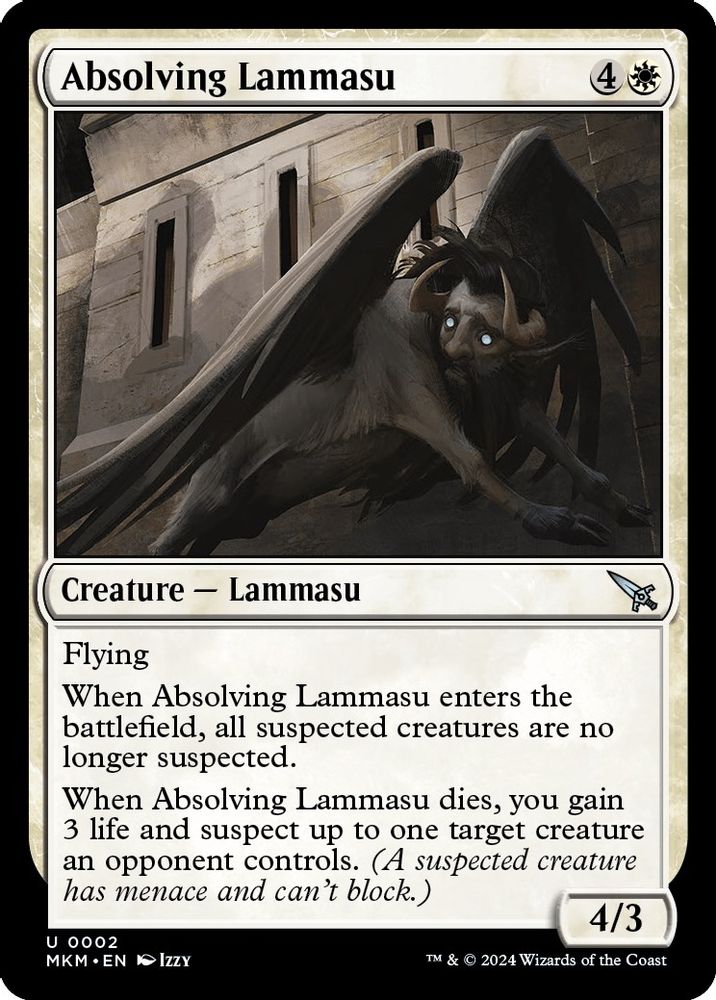 2024 Magic: The Gathering: Murders at Karlov Manor (MKM) - Absolving Lammasu (#2, Uncommon)