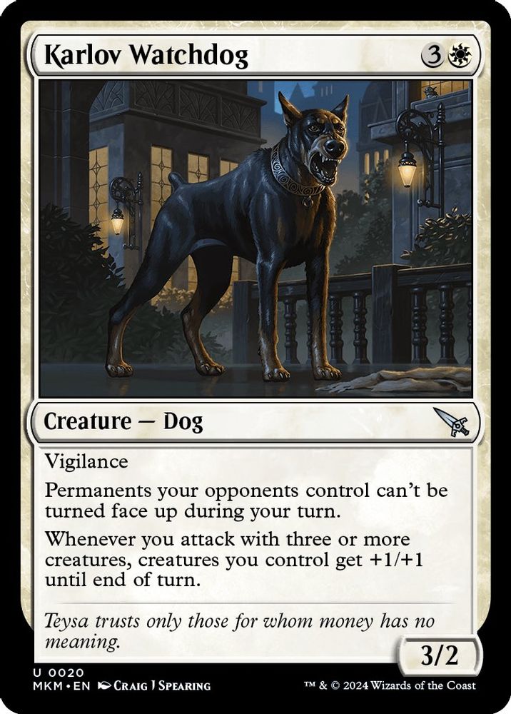 2024 Magic: The Gathering: Murders at Karlov Manor (MKM) - Karlov Watchdog (#20, Uncommon) (, Near Mint)