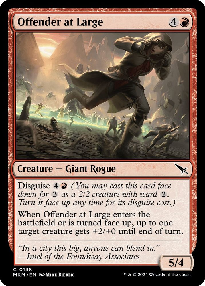 2024 Magic: The Gathering: Murders at Karlov Manor (MKM) - Offender at Large (#138, Common)