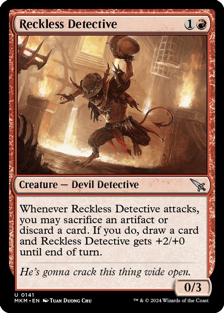 2024 Magic: The Gathering: Murders at Karlov Manor (MKM) - Reckless Detective (#141, Uncommon)