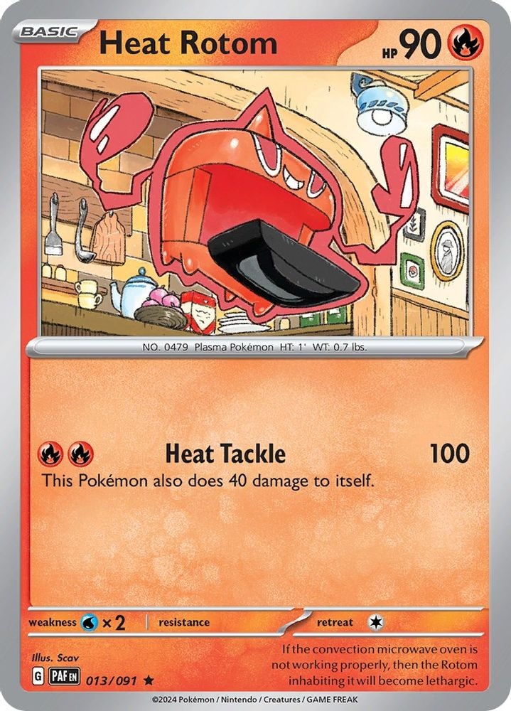 2024 Pokemon: SV: Paldean Fates (PAF) - Heat Rotom (#013/091, Rare) (Holofoil, Near Mint)