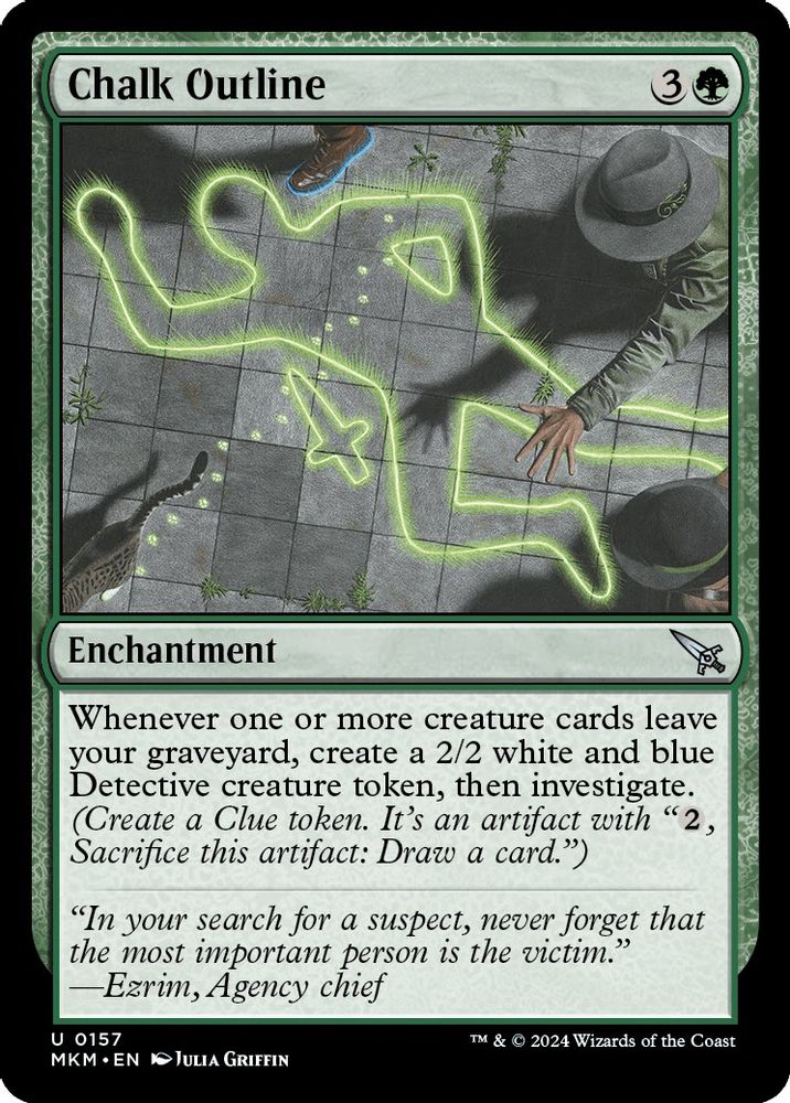 2024 Magic: The Gathering: Murders at Karlov Manor (MKM) - Chalk Outline (#157, Uncommon) (, Near Mint)