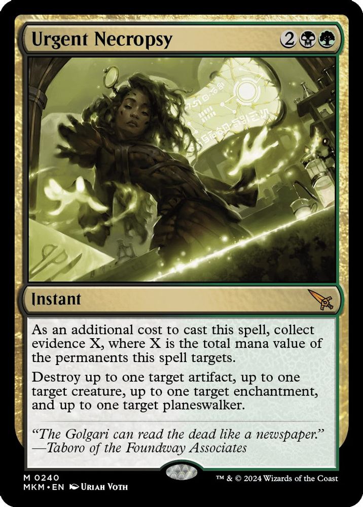 2024 Magic: The Gathering: Murders at Karlov Manor (MKM) - Urgent Necropsy (#240, Mythic Rare) (, Near Mint)