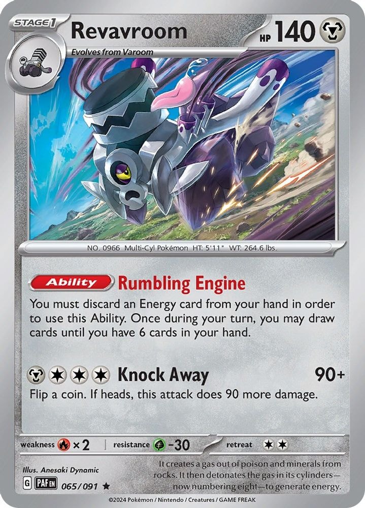 2024 Pokemon: SV: Paldean Fates (PAF) - Revavroom - 065/091 (#065/091, Rare) (Holofoil, Near Mint)