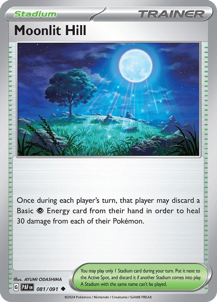 2024 Pokemon: SV: Paldean Fates (PAF) - Moonlit Hill (#081/091, Uncommon) (Reverse Holofoil, Near Mint)