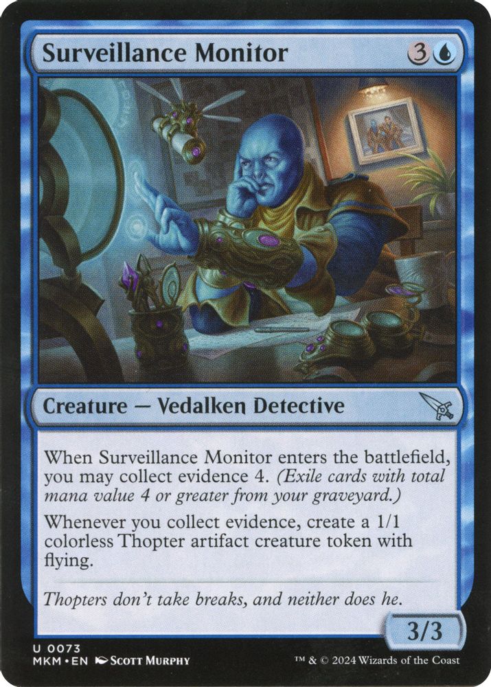 2024 Magic: The Gathering: Murders at Karlov Manor (MKM) - Surveillance Monitor a (#73, Uncommon)
