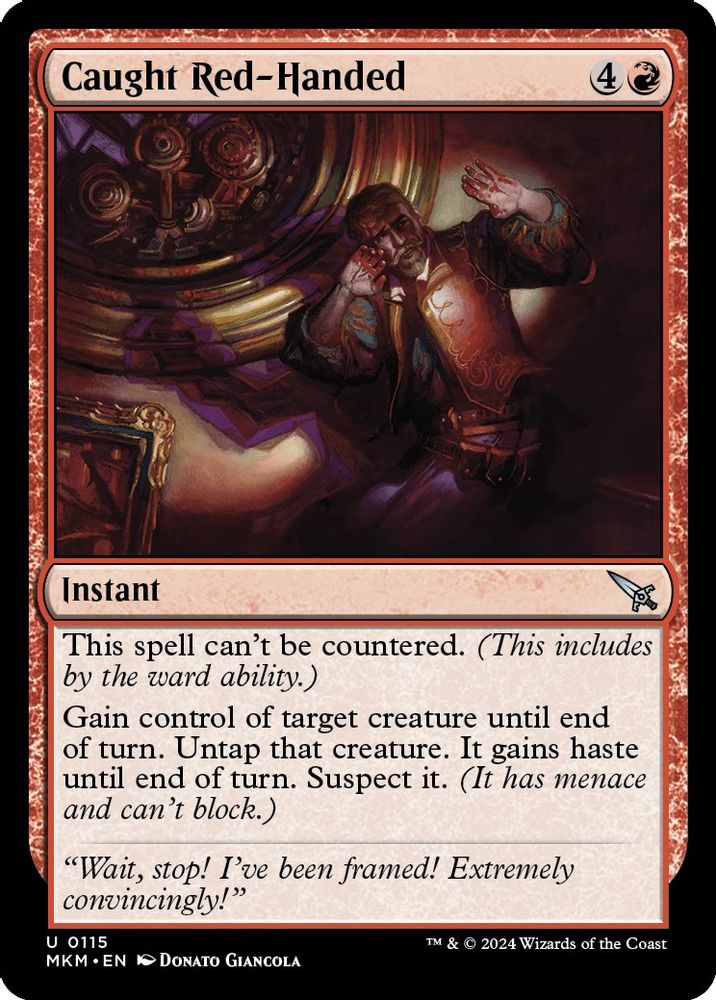 2024 Magic: The Gathering: Murders at Karlov Manor (MKM) - Caught Red Handed (#115, Uncommon)