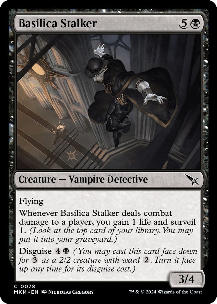 2024 Magic: The Gathering: Murders at Karlov Manor (MKM) - Basilica Stalker (#78, Common)