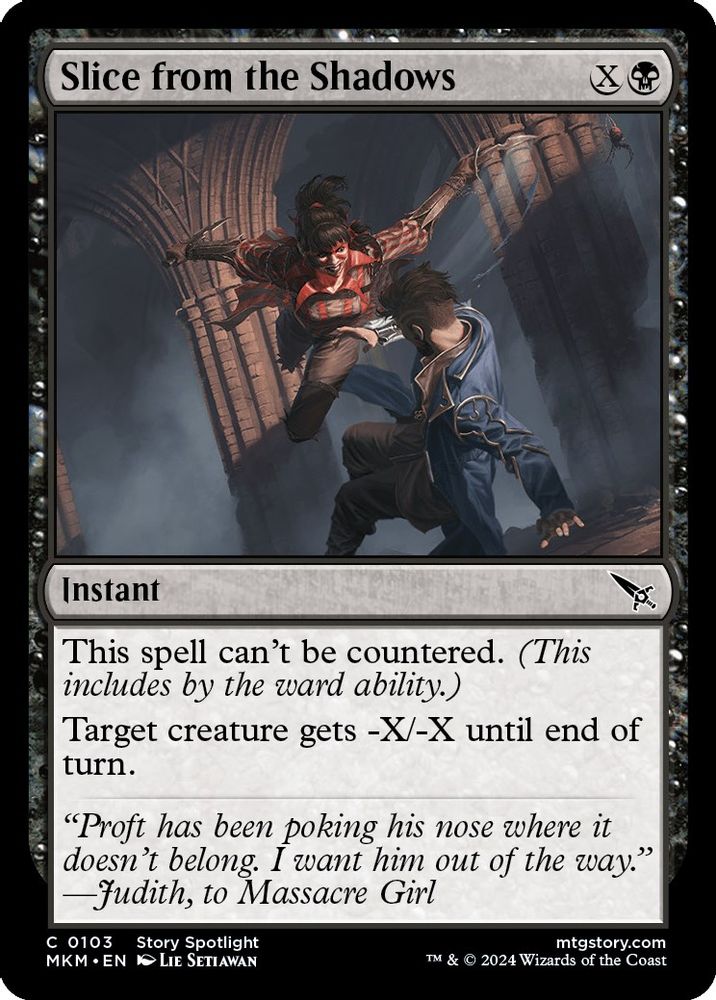 2024 Magic: The Gathering: Murders at Karlov Manor (MKM) - Slice from the Shadows (#103, Common) (, Near Mint)