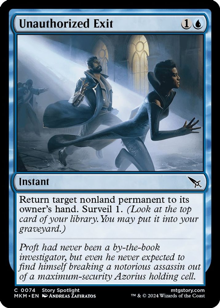 2024 Magic: The Gathering: Murders at Karlov Manor (MKM) - Unauthorized Exit (#74, Common)