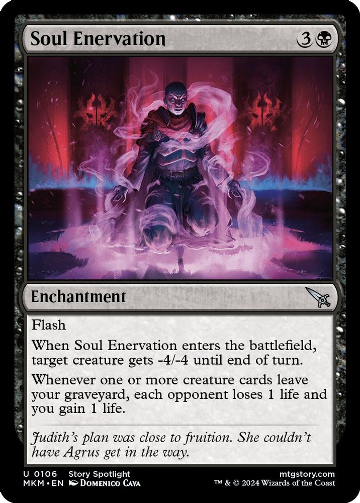 2024 Magic: The Gathering: Murders at Karlov Manor (MKM) - Soul Enervation (#106, Uncommon) (, Near Mint)