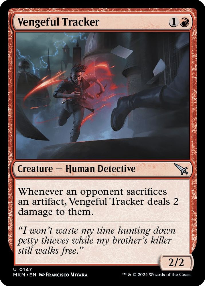 2024 Magic: The Gathering: Murders at Karlov Manor (MKM) - Vengeful Tracker (#147, Uncommon) (, Near Mint)