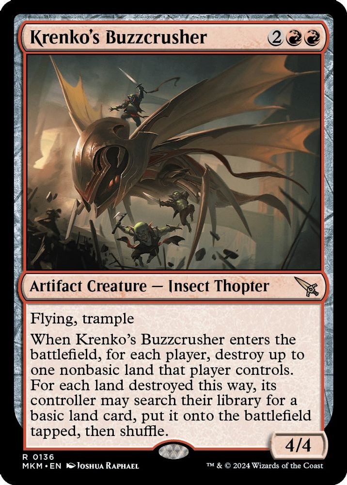 2024 Magic: The Gathering: Murders at Karlov Manor (MKM) - Krenkos Buzzcrusher (#136, Rare) (, Near Mint)